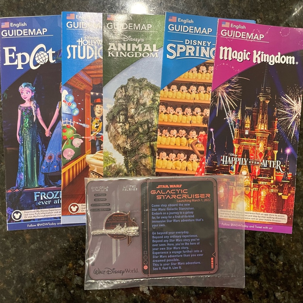 Disney Theme Park Guide Maps Collection - Vibrant Colors